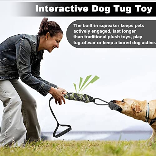 Interactive Dog Tug Toy,Indestructible Dog Toys for Aggressive Chewers,Tough Squeaky Dog Rope Toys for Training,Tug of War Dog Toy Balls for Medium & Large Dogs - style: Camouflage