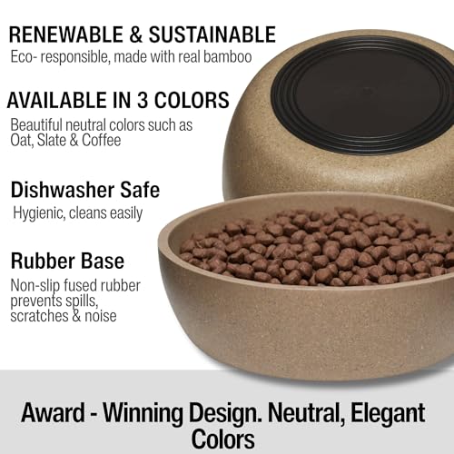 Loving Pets - Dolce Bamboo - Eco-Friendly Pet Bowls & Dishes for Dog, Cats, Puppy Food and Water Bowl -Sustainable and Dishwasher Safe, Made with Real Bamboo (Medium, Coffee-Brown) - color: Coffee Brown, size: Medium Bowl