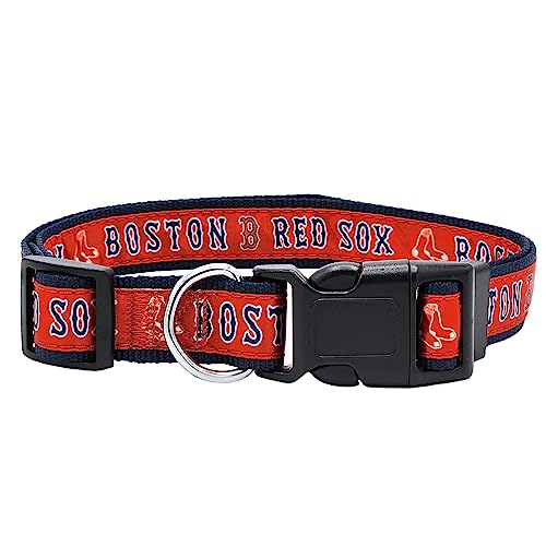 MLB Boston Red Sox Licensed PET COLLAR- Heavy-Duty, Strong, and Durable Dog Collar. Available in 29 Baseball Teams and 4 Sizes - color: Boston Red Sox, size: Extra Large