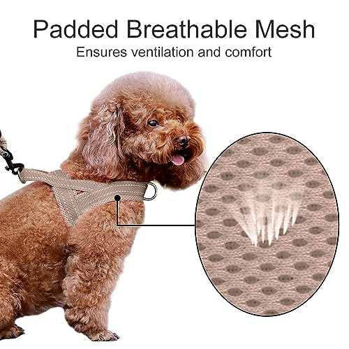 Plutus Pet No Pull Dog Harness with Breathable Mesh Padded, Adjustable Reflective Escape Proof Dog Harness, Quick Fit Dog Vest Harness for Small Dogs(XS, Beige) - color: Beige, size: XS: chest 13.8"-17.3"