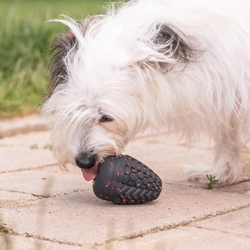 Chew King Supreme Durable Rubber Dog Toy for Aggressive Chewers, Treat-Dispensing Heavy-Duty Chew Toy with Safety Air Vent, Interactive Dog Toy for Training & Enrichment, Medium 3.2" x 2.5" - color: D) Medium Treater