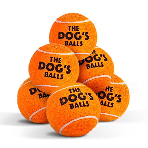 The Little Dog’s Balls Dog Tennis Balls for Small Dogs & Puppies, Orange, 6-Pack - Non-Abrasive Felt Fetch Balls, Tough Rubber Core, Float in Water - color: Orange, size: 6 Small Tennis Balls