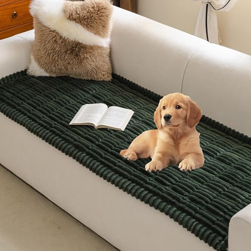 MYSKY HOME Couch Covers for 2 Cushion Sofa, Couch Cover for Dogs, Sofa Covers for Pets Washable, Soft Non-Slip Sofa Slipcovers, Loveseat Couch Covers, Furniture Protector, Moss Green, 27.6" x 59" - color: Moss Green, size: 27.6" x 59"