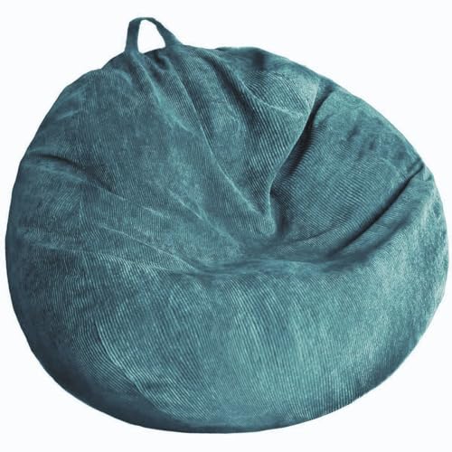 Stuffed Animal Storage Bean Bag Chair Cover (No Filler) Washable Ultra Soft Corduroy Bean Bag Cover for Organizing Plush Toys or Textile, Sack Bean Bag for Adults, Teens - color: Dark Green, size: S for Kids