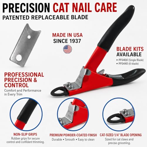 Resco Deluxe Cat Nail Clippers, Guillotine Cat Nail Trimmer with Comfort Grips, Deluxe Red - style: Deluxe