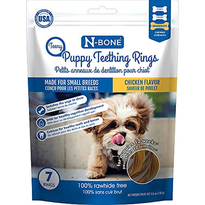 N-Bone Teeny Puppy Teething Rings Chicken Flavor 7 Count / 4.6oz - size: 4.6 Ounce (Pack of 1)