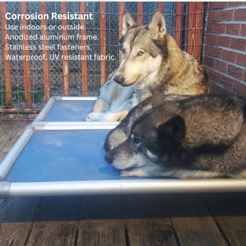 Kuranda Chewproof Elevated Dog Bed - Silver Aluminum - 30" x 20" - Heavy Duty Vinyl - Burgundy - color: Burgundy, size: Small