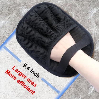 2Pcs Pet Hair Removal Glove for Cats & Dogs, with 2Pcs Toothbrush, Upgraded Five-Finger Electrostatic Pet Hair Gloves, Washable Reusable Pet Hair Remover Tool for Clothing, Couch, Carpet, Car Seat - color: Black