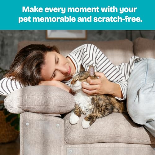 Reli. Cat Scratch Furniture Protector (7 Pack w/Pins) XL | Cat Couch Protector from Claws | Clear Plastic Anti Scratch Furniture Shield for Couch Corner, Sofa