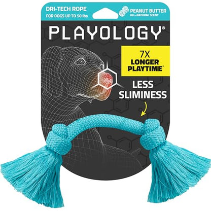 Playology Dog Toys | Dri-Tech Rope Toy Tug of War Rope for Aggressive Chewers | Medium Peanut Butter Scented Toy - Easy to Clean and Made from Non Toxic Materials - size: Medium, style: Peanut Butter