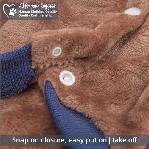FabriCastle Dog Hoodie Sweater for Small Dogs Boy and Girl, Dog Clothes S XS XXS Puppy Sweatshirt, Pet Outfit, Cat Clothing Super Soft Warm Snap On Closure (Camel-Navy, X-Small) - color: Camel-Navy, size: X-Small