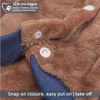 FabriCastle Dog Hoodie Sweater for Small Dogs Boy and Girl, Dog Clothes S XS XXS Puppy Sweatshirt, Pet Outfit, Cat Clothing Super Soft Warm Snap On Closure (Camel-Navy, X-Small) - color: Camel-Navy, size: X-Small