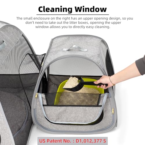 Tenrai Portable Cat Playpen, Trapezoidal Design for Better Standing, Foldable Pet Tent for Indoor and Outdoor Use of Kitten and Puppy, Dog Play Enclosure, Cat Houses & Condos