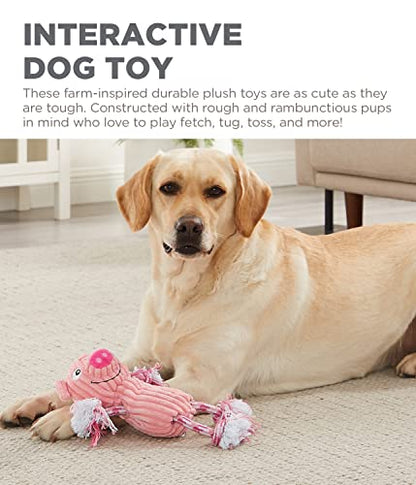 Outward Hound Ranch Roperz Pig Plush Squeaky Dog Toy - color: Ranch Roperz Pig