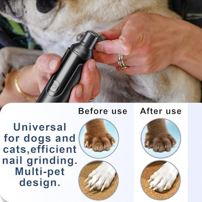 Dog Nail Grinder Quiet - 3 Mode Rechargeable Silent, Pet Nail Trimmer for Safe Free Grooming Durable Low Noise Grinder for Cats Dogs Puppies Small Medium Large Breeds Toenail Care Home