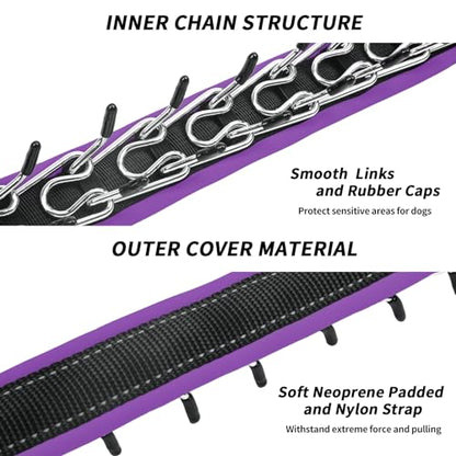 Martingale No Pull Dog Collar - Heavy Duty Nylon with Buckle, Adjustable Anti Pull Reflective Slip for Large Medium Small Dog Training Walking M Purple - color: Black Purple, size: M (15"-23" Neck, 1.5" Wide)