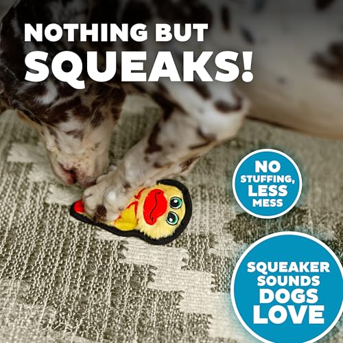 Outward Hound Durablez Minis Stuffing-Free Squeaky Interactive Dog Toy, Tough Plush, Duck, Yellow, XS (Pack of 2) - color: Duck, size: X-Small (Pack of 2)