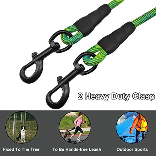 8ft 12ft 20ft 30ft 50ft 75ft Dog Tie-Out Long Tether Rope Leash, Outdoor Yard Leash- Large Medium Small Dogs Training, Playing, Camping, Backyard (Green, 12 Foot) - color: Green, size: 12 Foot