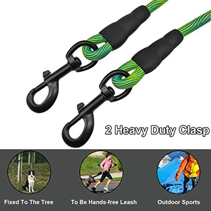 8ft 12ft 20ft 30ft 50ft 75ft Dog Tie-Out Long Tether Rope Leash, Outdoor Yard Leash- Large Medium Small Dogs Training, Playing, Camping, Backyard (Green, 12 Foot) - color: Green, size: 12 Foot