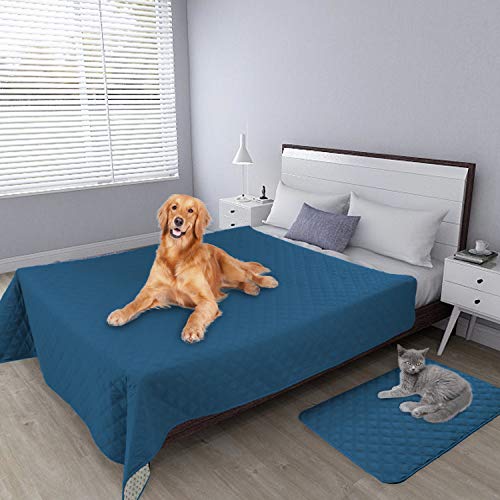 Easy-Going 100% Waterproof Dog Bed Cover, Non-Slip Pet Blanket for Furniture, Washable Couch Cover, Repleasement Sofa Cover (52x82 in,Peacock Blue) - color: Peacock Blue, size: 52x82 in