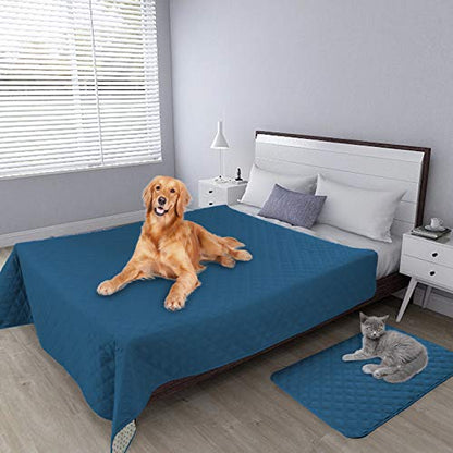 Easy-Going 100% Waterproof Dog Bed Cover, Non-Slip Pet Blanket for Furniture, Washable Couch Cover, Repleasement Sofa Cover (52x82 in,Peacock Blue) - color: Peacock Blue, size: 52x82 in