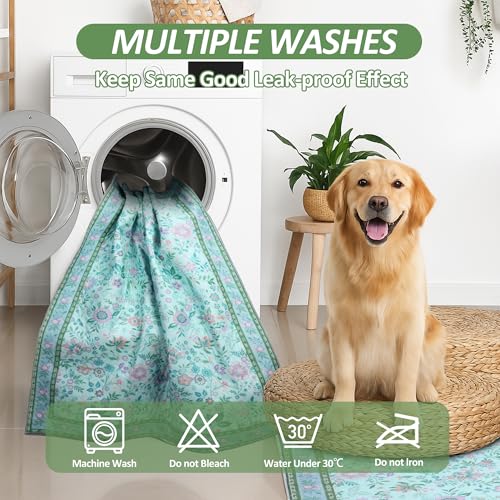 Washable Pee Pads for Dogs, 2Pack Reusable Puppy Pads Dog Potty Training Pads, Waterproof Dog Pee Pads Mat , Whelping Pad, Non-Slip Protects Against Urine Leakage,31"x 36" - color: Green, size: 31*36 Inch(Pack of 2)
