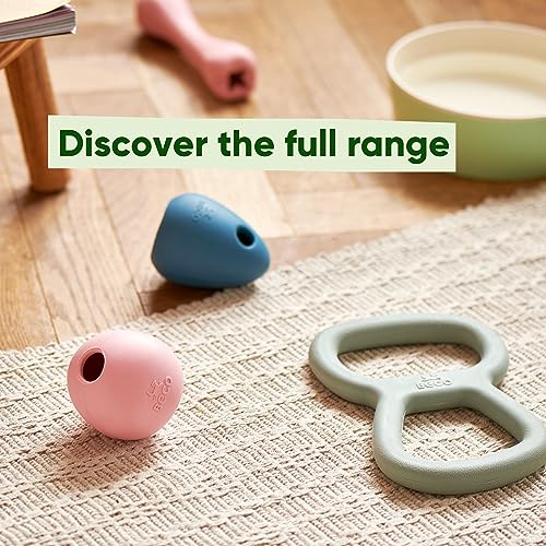 Beco Natural Rubber Bouncy, Chewy & Fillable Boredom Buster Dog Toy, Rolls & Wobbles Stuff with Multiple Fillable Holes, Blue (Pack of 2) - size: Pebble (Pack of 2)