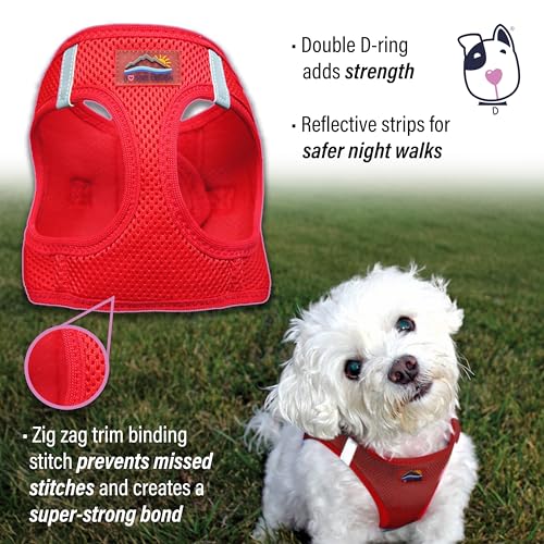 Doggie Design Dog Harness - No Choke Dog Harness, Dog Vest, Mesh Polyester, Pet Harness, Simple Step in and Go Design, Harness for Dog - Red, XS - color: Red, size: XX-Small
