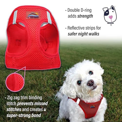 Doggie Design Dog Harness - No Choke Dog Harness, Dog Vest, Mesh Polyester, Pet Harness, Simple Step in and Go Design, Harness for Dog - Red, XS - color: Red, size: XX-Small