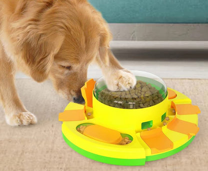 Piggy Poo and Crew Treat Popper Slow Feeder Interactive Food Dispenser Puzzle Game for Dogs Puppies Rabbits Pigs Small Animals - color: Green and Yellow