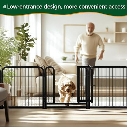 Yaheetech Dog Playpen Outdoor, 24 inch 8 Panels Dog Pen Indoor Heavy Duty Puppy Exercise Pen Metal Pet Fence for RV Camping/Yard/Garden - size: 24"