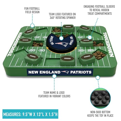 Pets First NFL New England Patriots Large Puzzle Toy - Interactive Dog Slow Feeding Puzzle Treat Toy - color: NEW ENGLAND PATRIOTS, size: Large