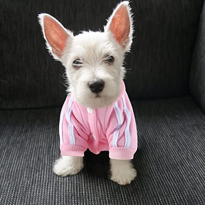 Dog Hoodie 4 Legs Jumpsuit for Small Dogs Puppy Clothes Dog Pullover Sweatshirt Cotton Doggie Winter Coat Cat Apparel(Pink,XS) - color: Pink, size: X-Small