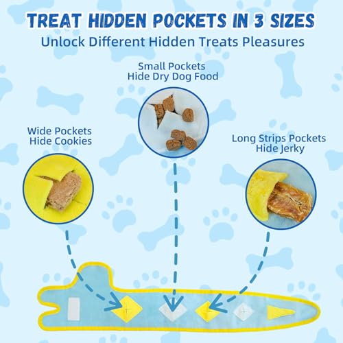 WUGO Dog Interactive Puzzle Toys Dog Toy Plushie Enrichment Crinkle Paper Crinkle Snuffle Treat Dispensing Smart Pet Toys Puppy Fun to Keep Them Busy