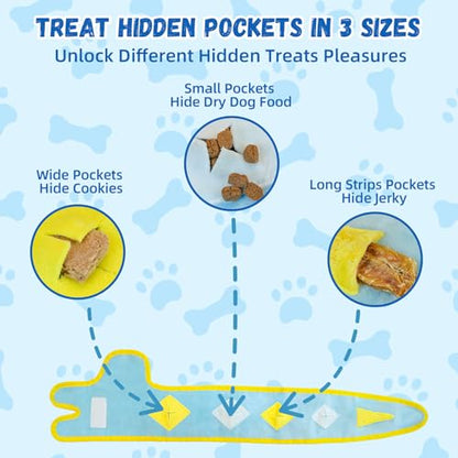 WUGO Dog Interactive Puzzle Toys Dog Toy Plushie Enrichment Crinkle Paper Crinkle Snuffle Treat Dispensing Smart Pet Toys Puppy Fun to Keep Them Busy
