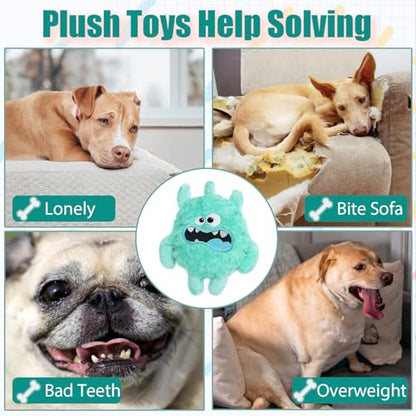 Plush Squeaky Dog Toy, Crinkle Stuffed Dog Toy Keep Them Busy Tug of War Birthday Dog Chew Toy for Small Medium Large Dogs (Light Green) - color: Light Green