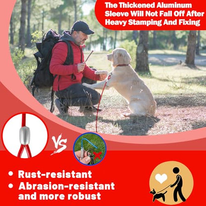 Dog Tie Out Cable - 10/15/20/25/30 FT for Large Dogs Up to 165 lbs with Durable Clips and Steel Wire - color: Red, size: 10ft