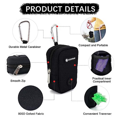 Dog Treat Pouch Dog Poop Bag Holder For Leashes, Pets Snack Container With Inner Mesh Bag, Puppy Supplies Perfect For Training And Walking - Hands Free Dog Waste Bag Dispenser -Dog Travel Accessories - color: Black
