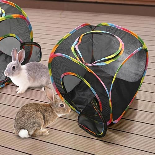 Cat Cube Tent, Rolling Cat Cube, Pop Up Mesh Cube for Cats, Pet Play Cubic Outdoor, Folding Pop Open Pet Animal Playpen, Ventilated Pet Playhouse for Puppy Kitten Bunny