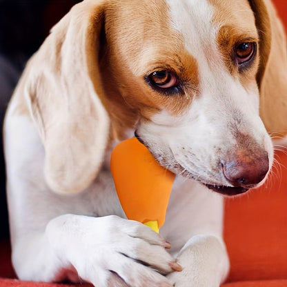 1 Pack Squeaky Chew Toy for Dogs Interactive Silicone Chicken Leg with Bite Force Resistance Durable Puppy Teething Toy (Orange) - color: B