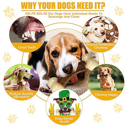 Sosation 3 Pack Chew Toys for Aggressive Chewers, Bone Toys Nylon Beef Flavor Dog Teething Toys for Large/Medium/Small Puppies Breeds(Large, Mixed Style) - size: Large, style: Mixed Style