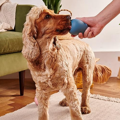 Beco Natural Rubber Bouncy, Chewy & Fillable Boredom Buster Dog Toy, Rolls & Wobbles Stuff with Multiple Fillable Holes, Blue (Pack of 2) - size: Pebble (Pack of 2)