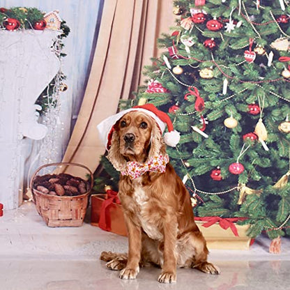 Elegant little tail Dog Collar with Bow - Pink Christmas Gingerbread Man Pet Collars Bow Boy Girl Bowtie Pet Adjustable Dog Collar for Small Medium Large Dogs - color: Gingerbread Man, size: X-Small (Pack of 1)