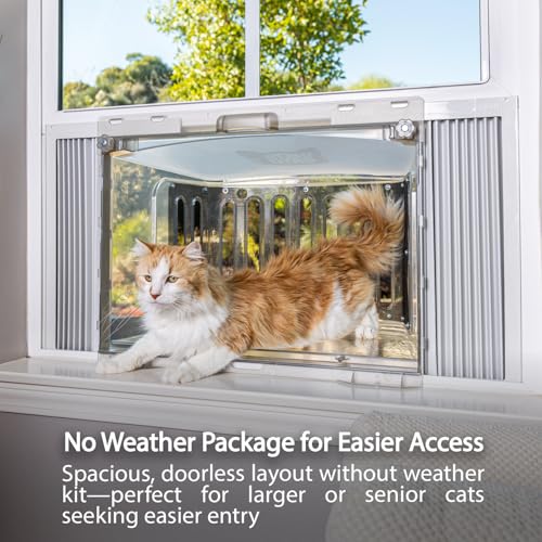 VistaCatio Window Catio - Fits 26-32" Vertical Windows, Deluxe Catio Window Box for Indoor Cats, Max Enrichment and Freedom, Fresh Outdoor Air, Portable Easy Install, 2-Year Protection, Made in USA