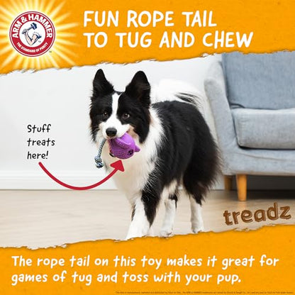 Arm and Hammer for Pets Super Treadz Large Elephant Dental Chew Toy for Dogs - Reduces Plaque and Tartar Without Brushing, Baking Soda Infused, Dishwasher Safe, Dogs Up to 35 Lbs - size: Large (Pack of 1), style: Elephant