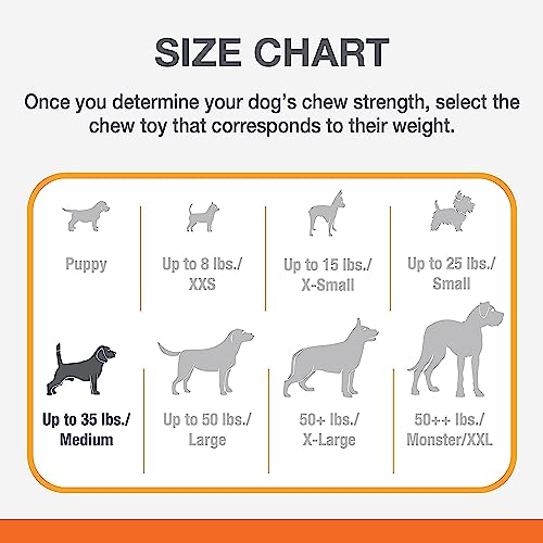 Nylabone Double Action Bone Power Chew Toy for Dogs, Rubber Dog Toys for Moderate & Aggressive Chewers, Bacon Flavor, Medium - Up to 35 lbs, 1 Count - size: Medium