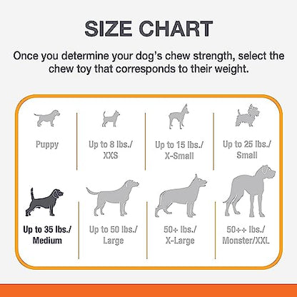 Nylabone Double Action Bone Power Chew Toy for Dogs, Rubber Dog Toys for Moderate & Aggressive Chewers, Bacon Flavor, Medium - Up to 35 lbs, 1 Count - size: Medium