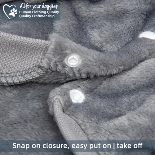 FabriCastle Dog Hoodie Sweater for Small Dogs Boy and Girl, Dog Clothes XS XXS Puppy Sweatshirt, Pet Outfit, Cat Clothing Super Soft Warm Snap On Closure (Light Grey, XX-Small) - color: Light grey, size: XX-Small