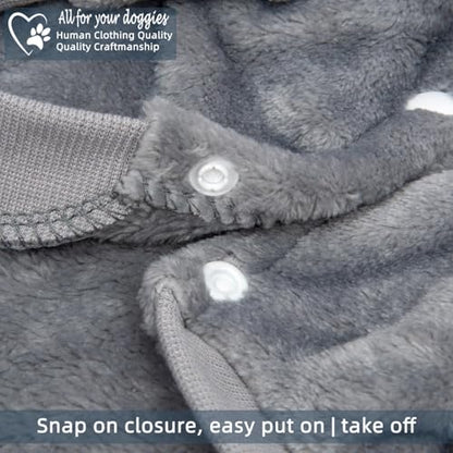 FabriCastle Dog Hoodie Sweater for Small Dogs Boy and Girl, Dog Clothes XS XXS Puppy Sweatshirt, Pet Outfit, Cat Clothing Super Soft Warm Snap On Closure (Light Grey, X-Small) - color: Light grey, size: X-Small