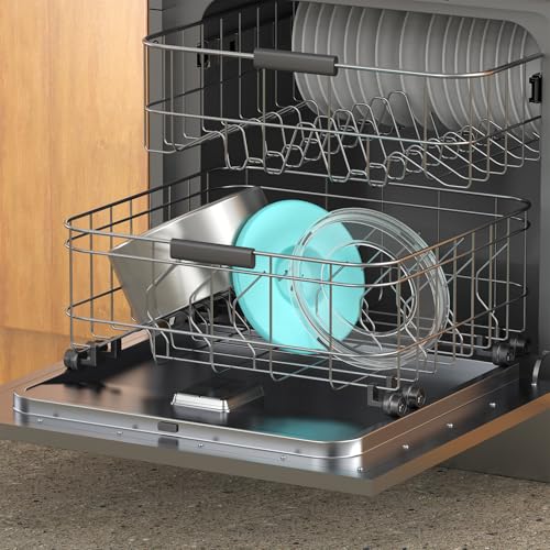 1Gallon Slobber Stopper Water Bowl for Dogs, US Patented Splash-Proof Paws Lid, 18/8 Stainless Steel, Anti-Slip Base, No Spill for Messy Large Medium Dogs, Ear Protection for Floppy-Eared Breeds - color: Sky Blue